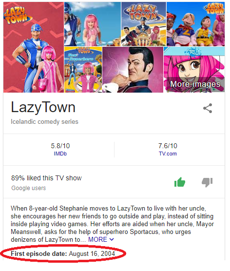stingespoilero: Happy 14th Anniversary to LazyTown! (16/8/2018)