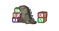 wolf-and-kitten:  tastefullyoffensive:  Baby Godzilla [illuminescent]  I can’t be the only one that noticed that the blocks spell out Gojira, right? 