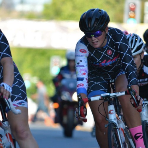 dfitzger: by @castellicycling: @la_sweat controlling the field at the San Rafael Twilight Crit where