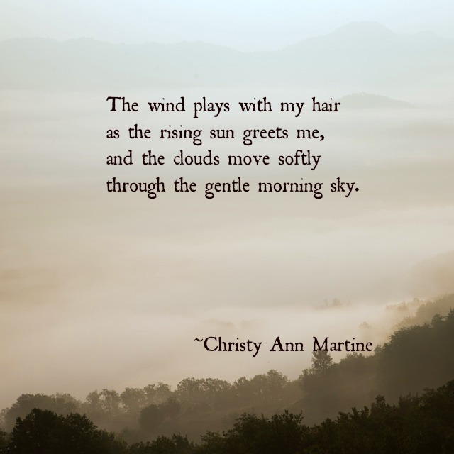 Christy Ann Martine — The wind plays with my hair as the rising sun...