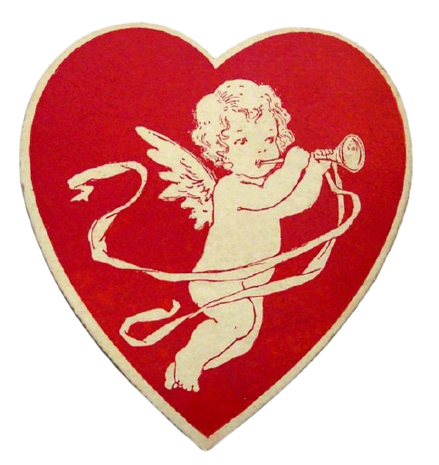 png-heaven:Heart shaped vintage valentine postcards 