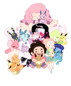 stick2mate: Some Steven Universe and the eeveelutions crossover I’m workin on right now. Been playing too much Pokemon in the past few weeks haha xD 