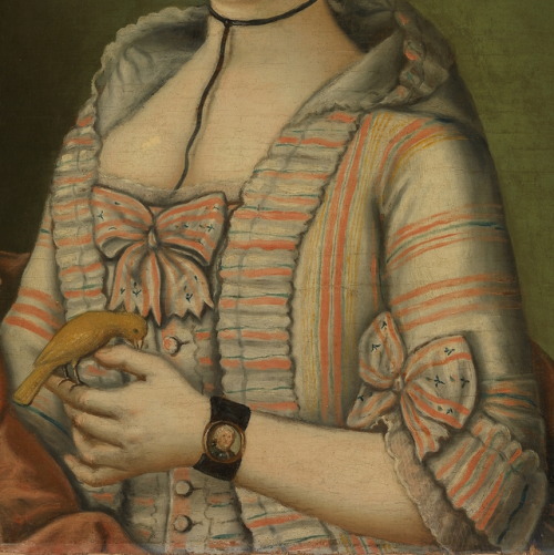 Miniature portrait as jewellery in 18th century portraitsGrace Newman, painted by Thomas Beach betwe