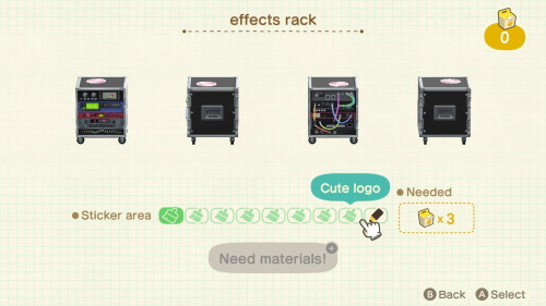 Item: effects rack# of customizations: 9Customization names: none, familiar logo, chic logo, rock lo