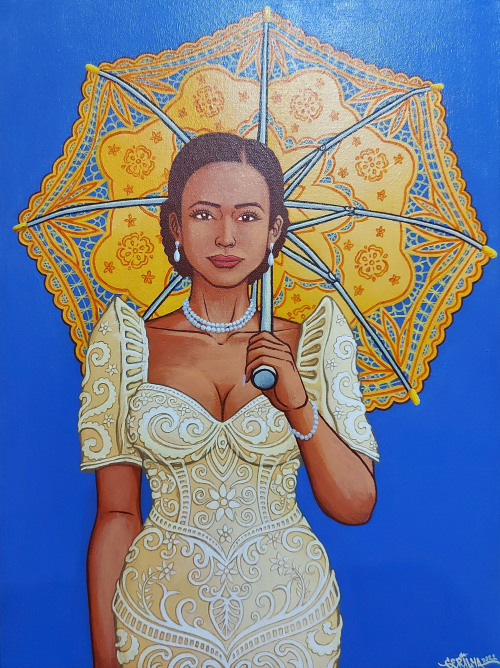 FILIPINIANA WITH UMBRELLAPainting by GerilyaAcrylic on Canvas18 inches x 24 inches2021