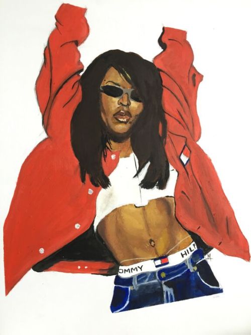 “Aaliyah aka Baby Girl” 11x14, oil on bristolself taught artist, madjxo.tumblr.cominstagram: @madjxo