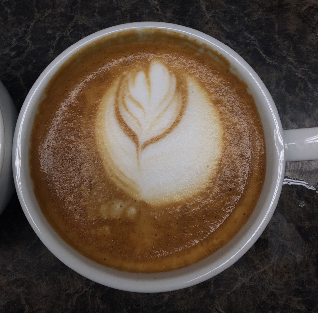 took a latte art class this morning and this is the  progression from the start of