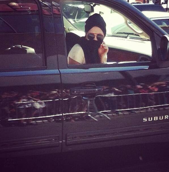 ladyxgaga:  Gaga outside of the Barclays Center a few moments ago. 