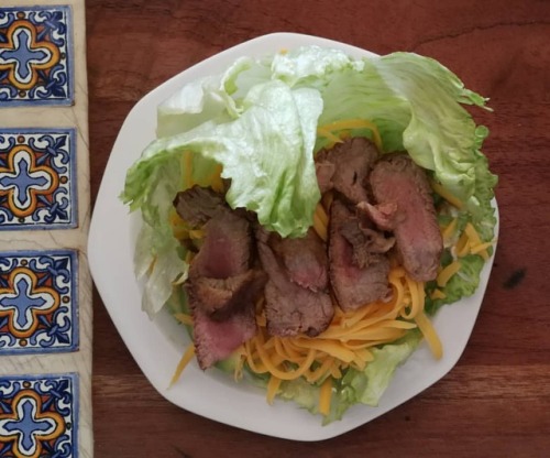 alittlebitofketo: Lettuce sandwich again. Cheese, avocado, steak and mustard this thing was a beast 