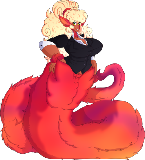 nikki-tine:Have a fluffy noodle (Tia)!More context: She’s a “Bush Viper” Lamia, named after their fe