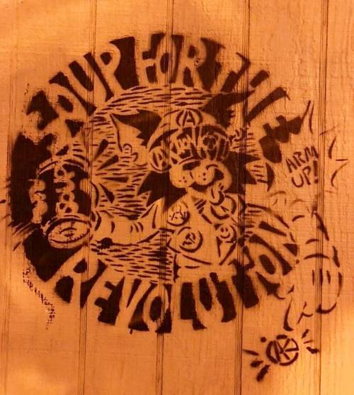 &ldquo;Soup for the Revolution&rdquo; Stencil seen in Memphis, Tennessee