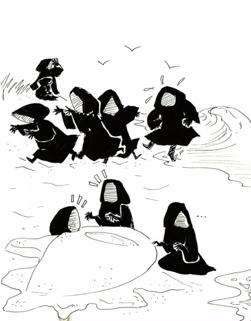 lauren-draws-things: The Nine at the Beach when the water comes near they go “SCREEEEEEEEEEEE&