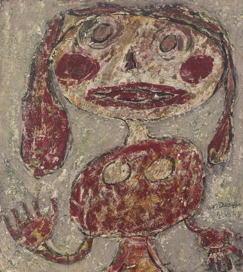 thunderstruck9:  Jean Dubuffet (French, 1901-1985), Portrait de femme, 1945. Gouache on paper laid down on panel, 32 x 28 cm.