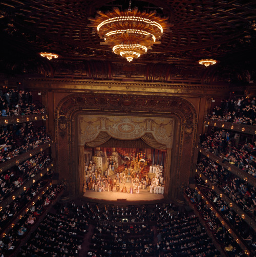 Verdi’s opera Aida enthralls a packed house in New York City, July 1964.Photograph by Albert M