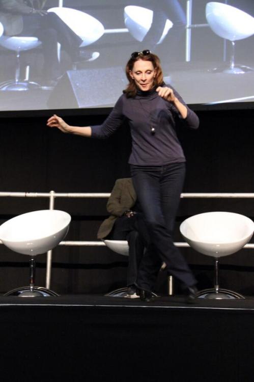 captainbeverlycrusher:An interpretive dance by @gates_mcfadden to These Boots Were Made For Walking 