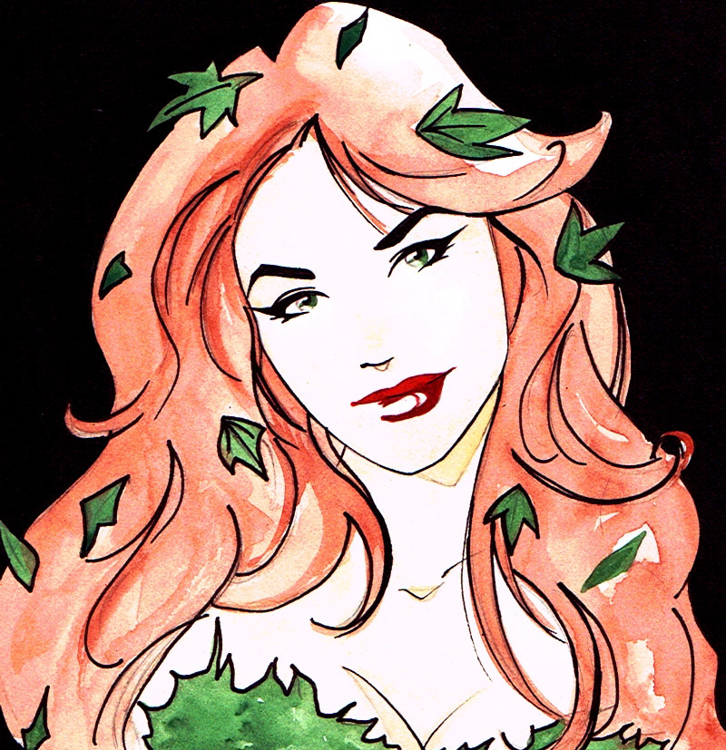 mdartstudio:
“ Gotham City Sirens triptych- Poison Ivy. 5.5"x 5.5". Watercolors and inks on illustration board. Miracle Grow baby. ^.~
”