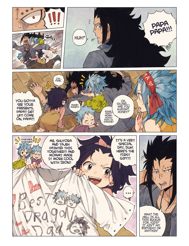 Foxes love Gardens on Tumblr: happy father's day ♥ Have papa Gajeel getting  spoiled by his family on this special day. He loves his children but by the  end of...