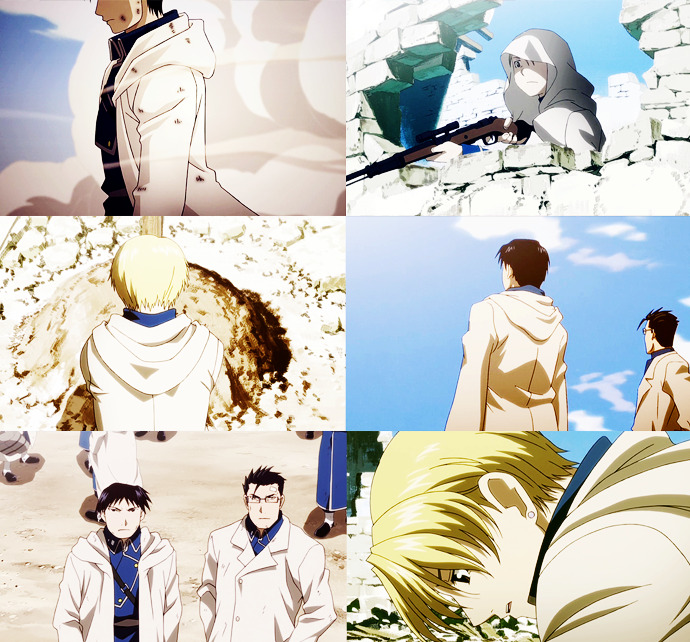 rustcohless:  FMA week | day five -&gt; past/future or typography  Roy Mustang,