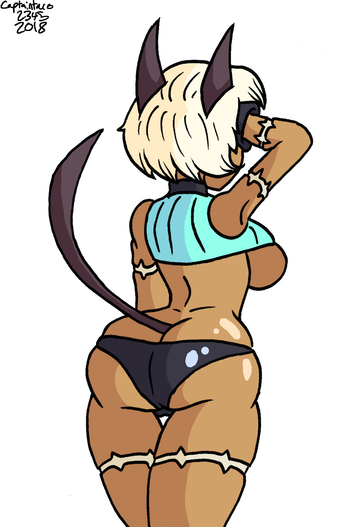 Ms. Fortune showing off her butt. I wanna do more Skullgirls stuff in the future,