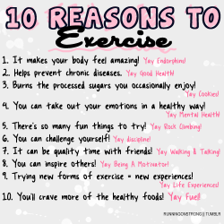 runningonstrong:  10 HEALTHY reasons to exercise