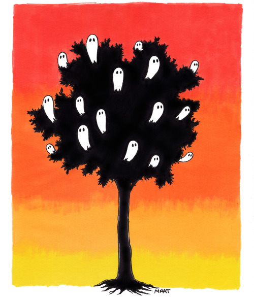 Ghost tree, ink and digital