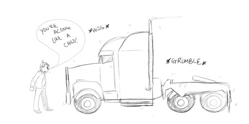 failsnail:  little-miss-masquerade:  little-miss-masquerade:  medicwildriderprime:  iopele:  deadendclinic:  autobotprime:  biozonic:  autobotprime:  robotsandramblings:  the idea that Optimus just sits in truck mode when he’s really pissed and/or giving