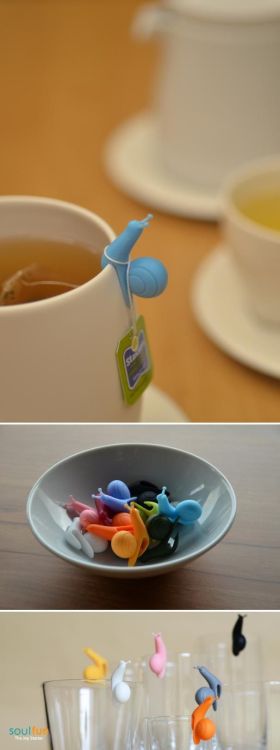 kimberlite8:nerdismindecor:Snail tea bag holders from soulfundesign.com.These are super cute. Also S