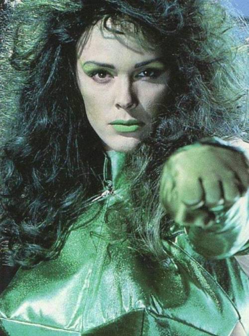 Brigitte Nielsen as She-Hulk: test shots for an unmade 1990s Marvel movie.