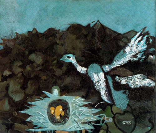 Bird and it&rsquo;s nest, 1958, Georges BraqueMedium: oil,canvas