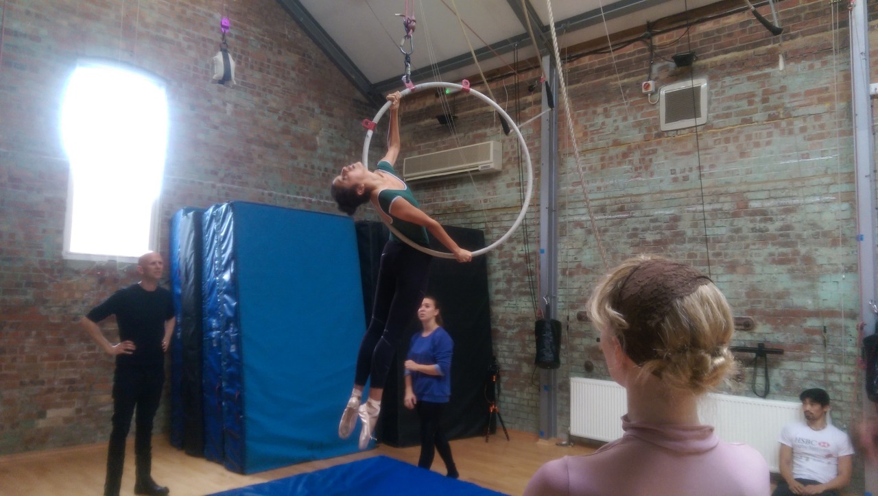 A little circus consultancy work this week, with Wayne McGregor for ‘Raven Girl’ - trying out some aerial hoop and rope moves.