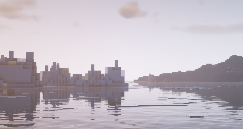 Glistening Icefield ~A custom iceberg biome at sunrise.