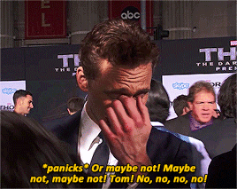 cmarvels:  # never forget when tom hiddleston cried at the thor 2 premiere# psa: