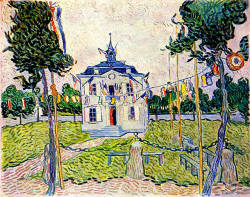 artist-vangogh:  Auvers Town Hall in 14 July