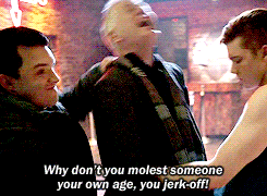 withmywordsispeaktruth:alphalewolf: Mickey protecting Ian from creepy old men.  