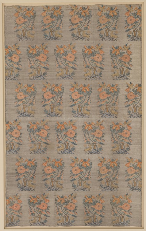 met-islamic-art:Silk Fragment with a Rosebush, Bird, and Deer Pattern, Metropolitan Museum of Art: I
