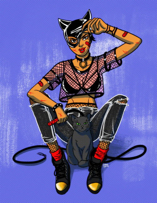 acaballz: Catwoman and her pet kitty. :3 Coincidentally, it’s also Selina Kyle’s bi