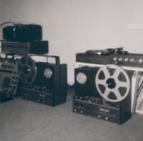 my-life-in-the-bush-of-ghosts:  Tape machines used by Brian Eno to record ‘Discreet Music’, 1970s. 