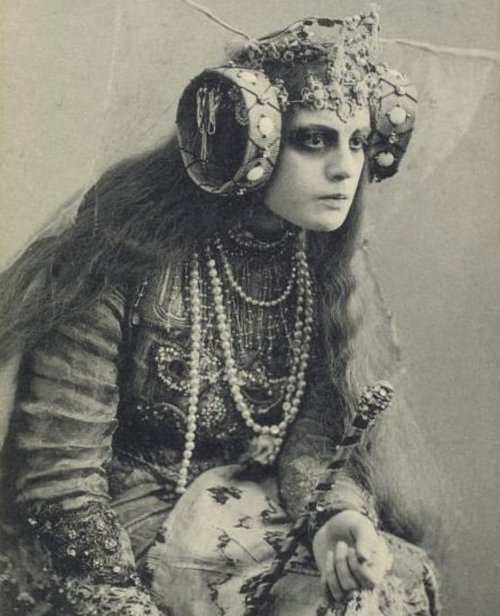 Portrait of Russian actress Maria Germanova as The Witch in “The Blue Bird”, Moscow Art 