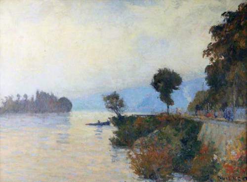 Narcisse Guilbert (1878-1942) - Banks of the Seine at Croisset. Oil on canvas.