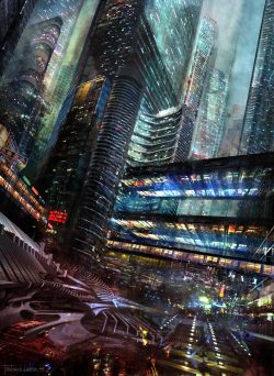 fuckyeahcyber-punk:  Sci-Fi City by Ferdinand Ladera