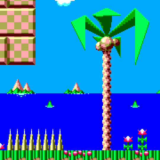 sonichedgeblog:  Scenery: Turquoise Hill Zone from ‘Sonic Chaos’ on the Sega Master System. 