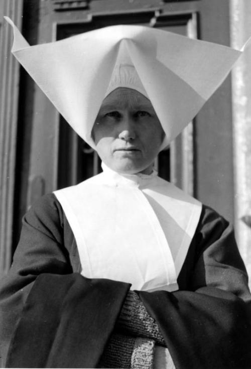 Unidentified nun, prisoner in the Montelupich Prison, Kraków, in 1939.Montelupich Prison