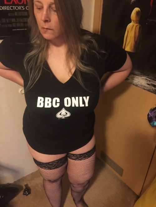 blackcockwife: Took some pics in my new shirt……… I love BBC!