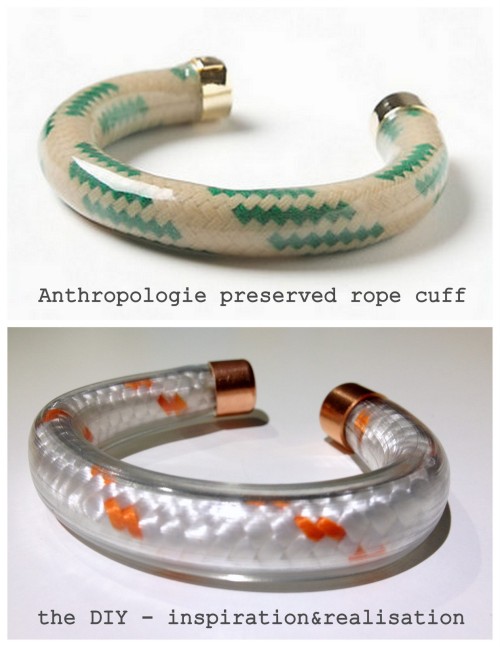 DIY Knockoff Anthropologie Preserved Rop Cuff Tutorial from inspiraton & realisation here. Donat