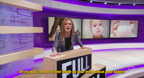 wojo4hitz:sandandglass:Samantha Beequestions why conservatives are opposed to giving diapers to poor