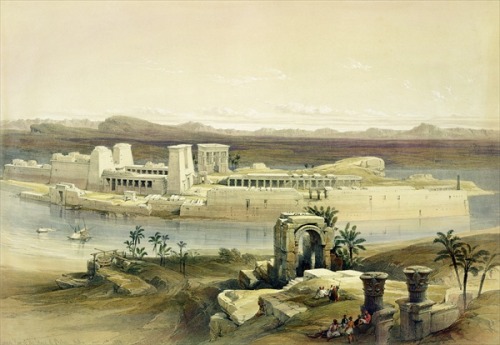 General View of the Island of Philae, Nubia, from &ldquo;Egypt and Nubia&rdquo;, Vol.1David Roberts 