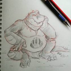 rhandi-dandy:  Quick sketch of Dino Dad from