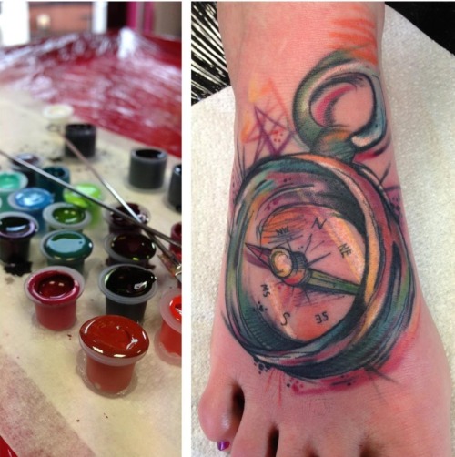 fuckyeahtattoos:  My awesome compass tattoo.  Created & tattooed by Mike Gibson at Rude Studios in Leeds, United Kingdom.  Enjoy!
