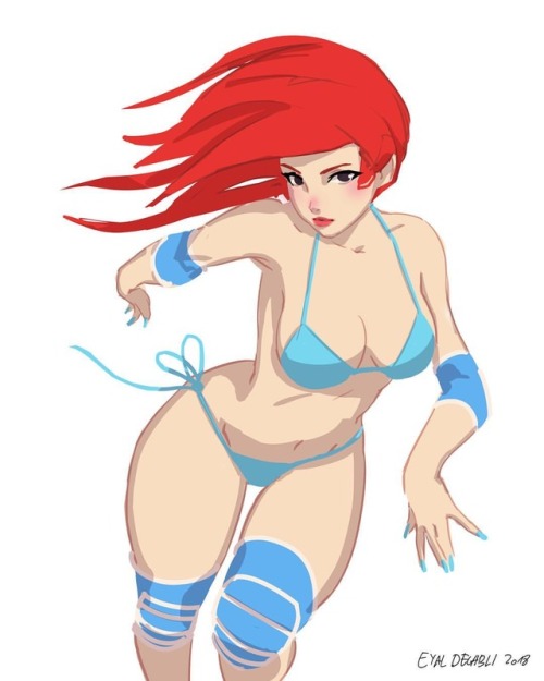 eyald:Sporty #redhair #swimsuit #animegirl #drawing #sketch