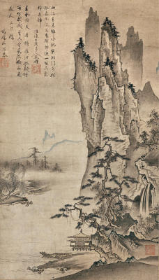 fujiwara57: kakemono 掛物  -  “paysage” de Shūtoku  周徳 - actif durant la première moitié du 16ème siècle. 